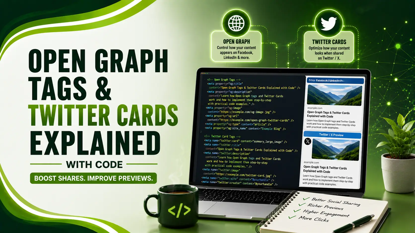 Open Graph Tags & Twitter Cards Explained with Code