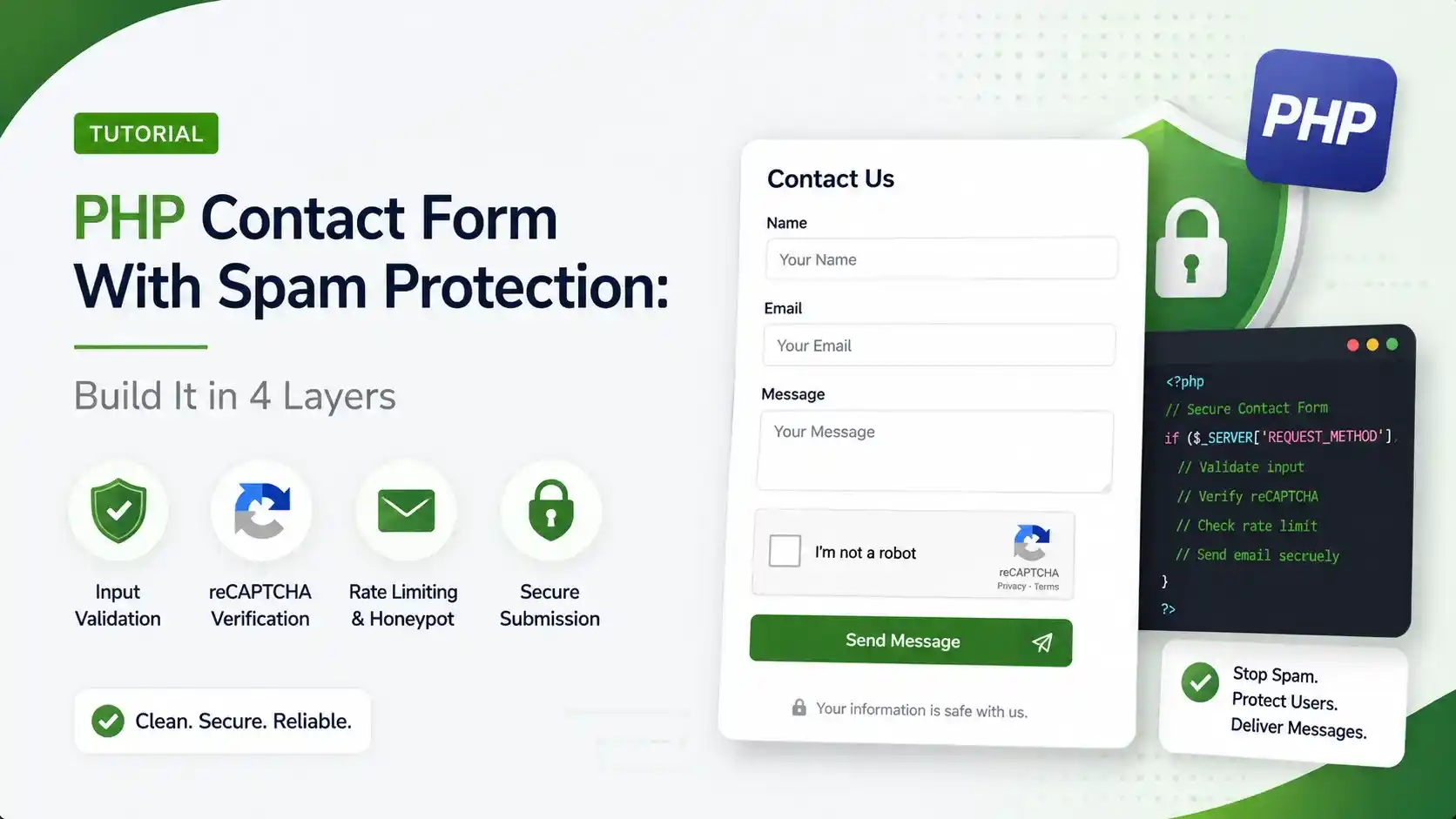 PHP Contact Form With Spam Protection: Build It in 4 Layers