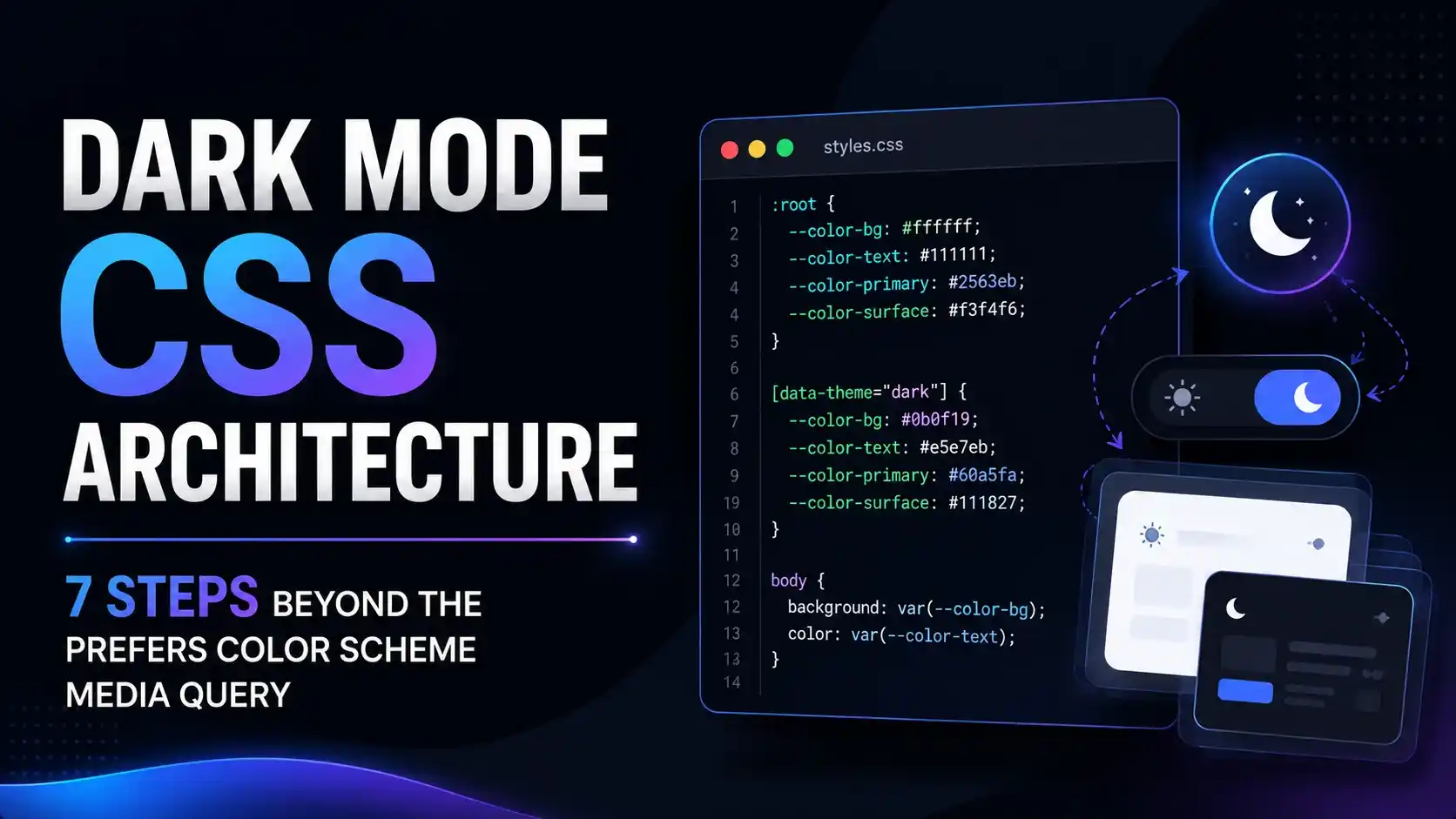 Dark Mode CSS Architecture: 7 Steps Beyond the Prefers Color Scheme Media Query