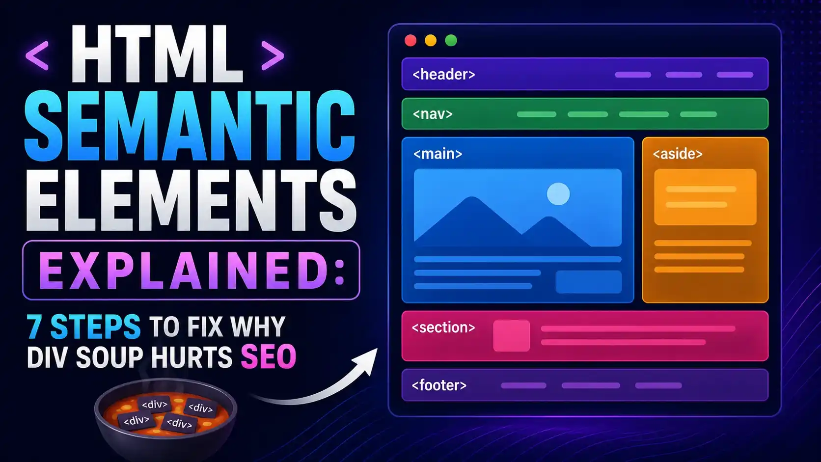 HTML Semantic Elements Explained: 7 Steps to Fix Why Div Soup Hurts SEO