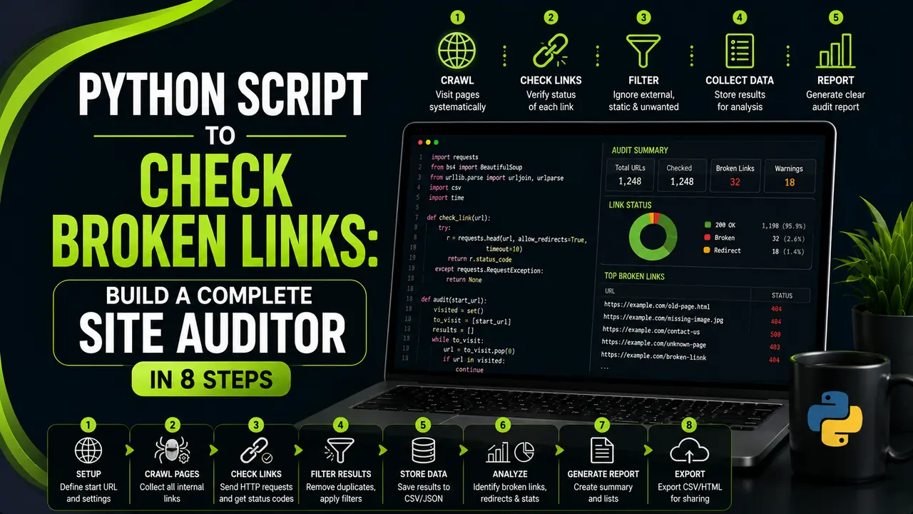python script to check broken links