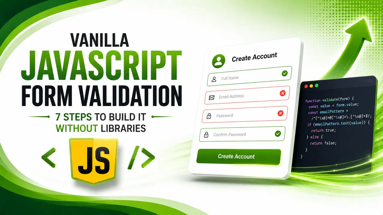 Vanilla JavaScript Form Validation: 7 Steps to Build It Without Libraries