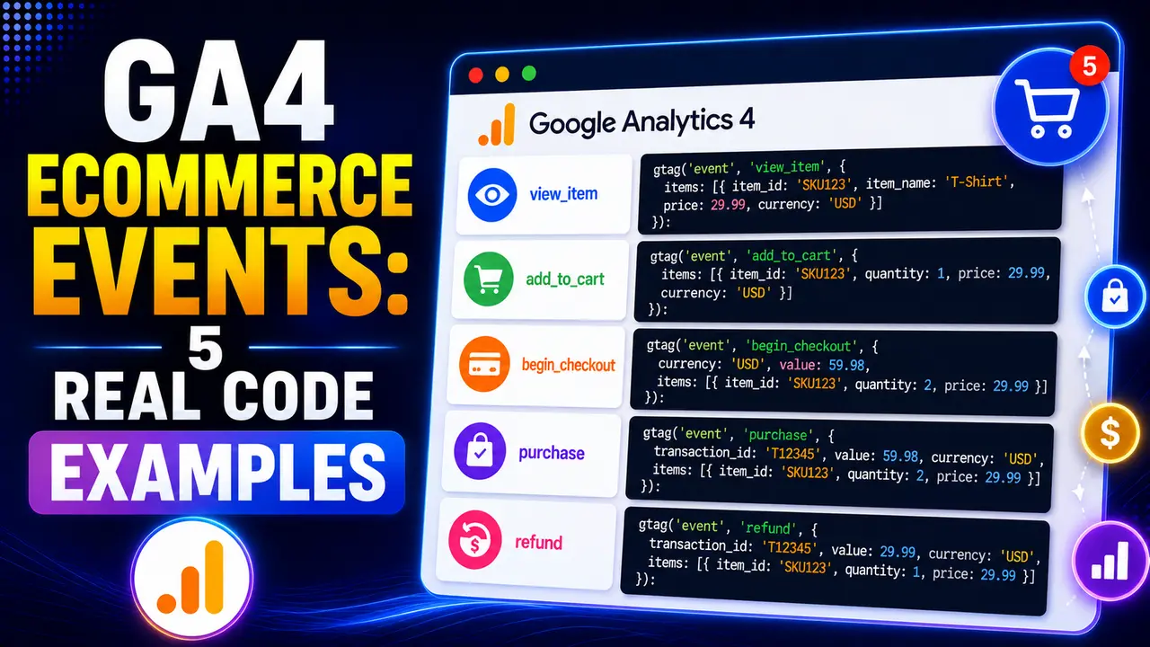 GA4 Ecommerce Events: 5 Real Code Examples